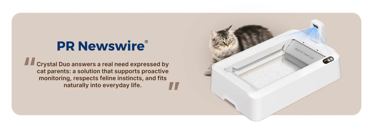 Purobot Crystal Duo Automatic Cat Litter Box with Camera