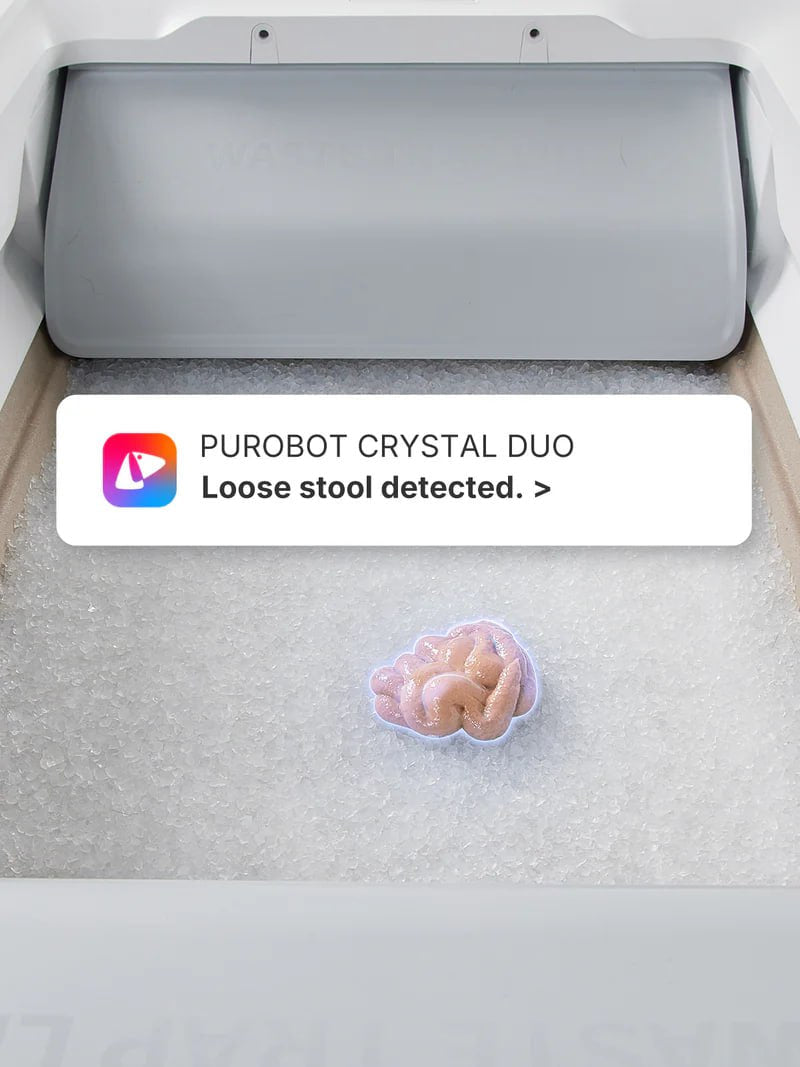 Purobot Crystal Duo Automatic Cat Litter Box with Camera