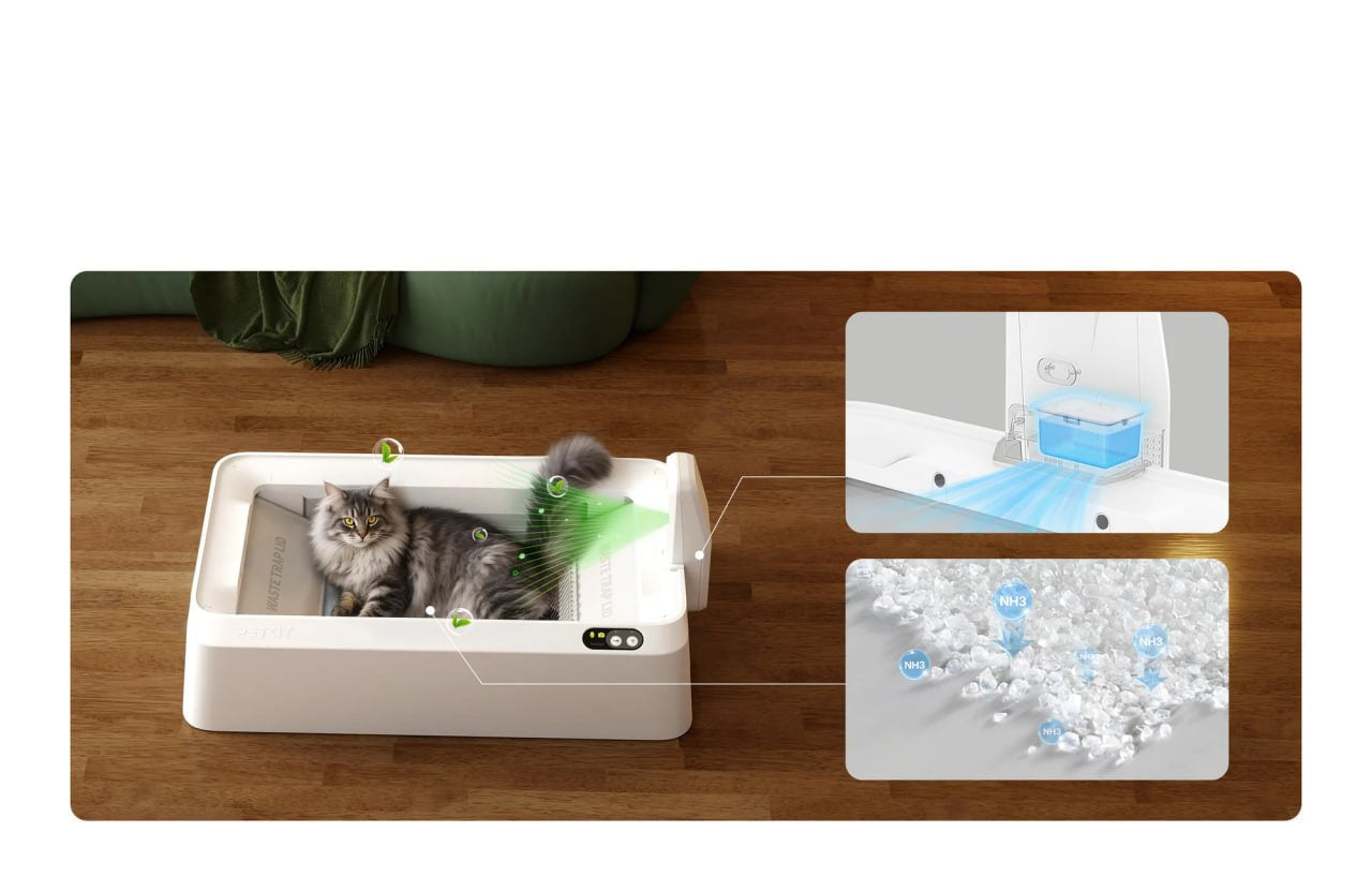 Purobot Crystal Duo Automatic Cat Litter Box with Camera
