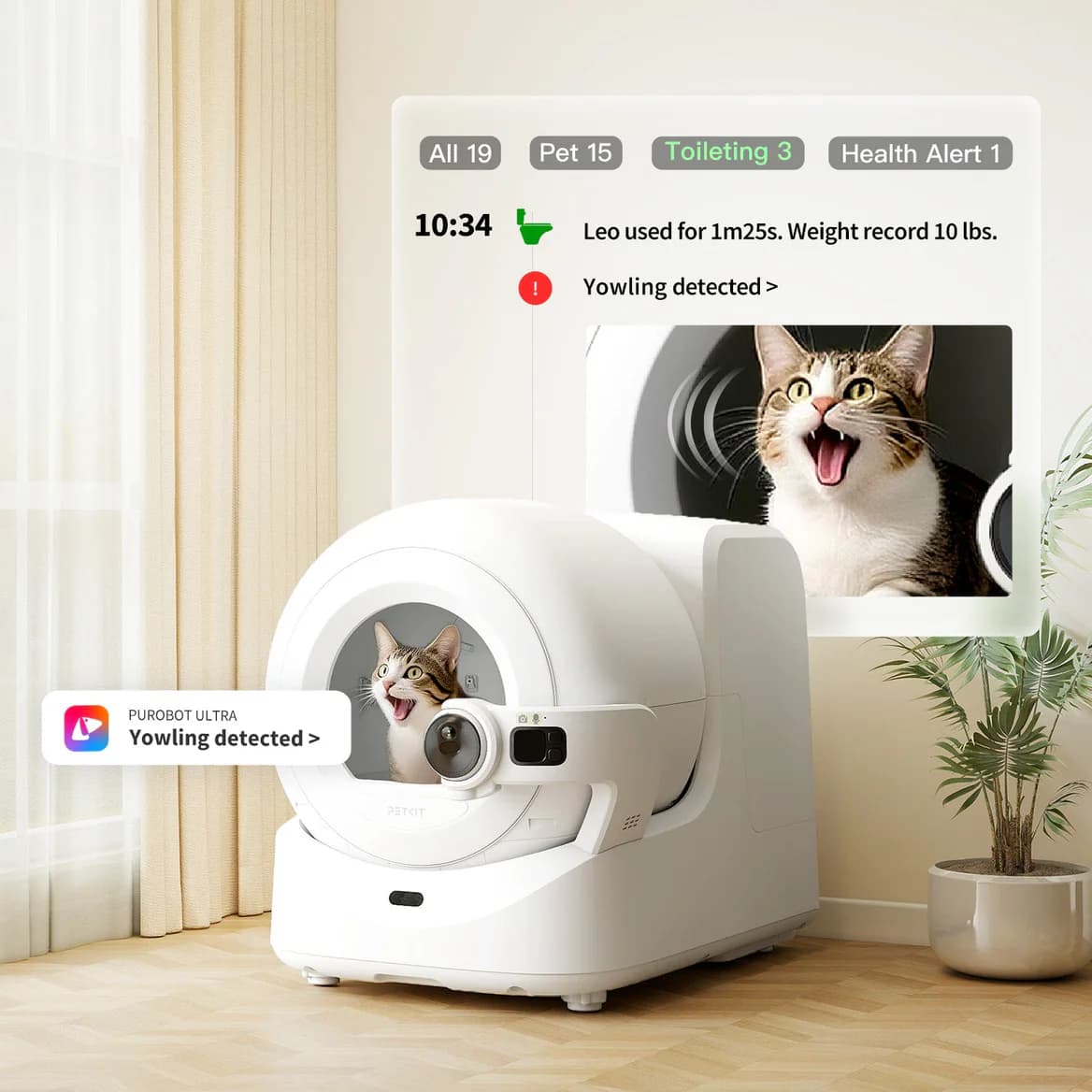 Purobot Ultra health-oriented yowling alerts