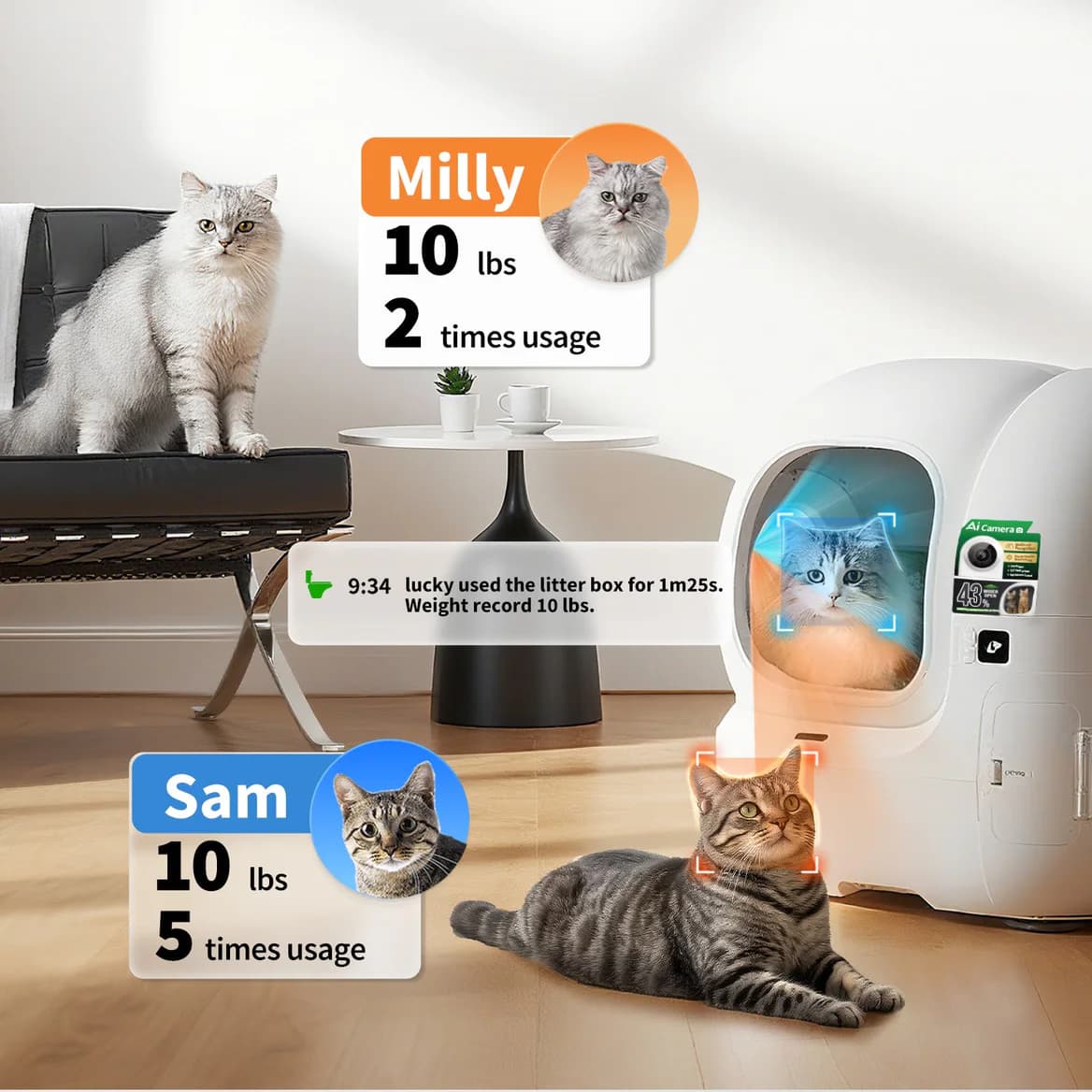 Purobot Max Pro 2 multi-cat recognition