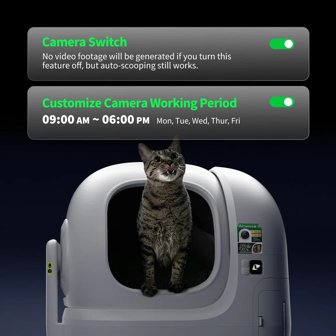 Purobot Max Pro 2 camera privacy controls