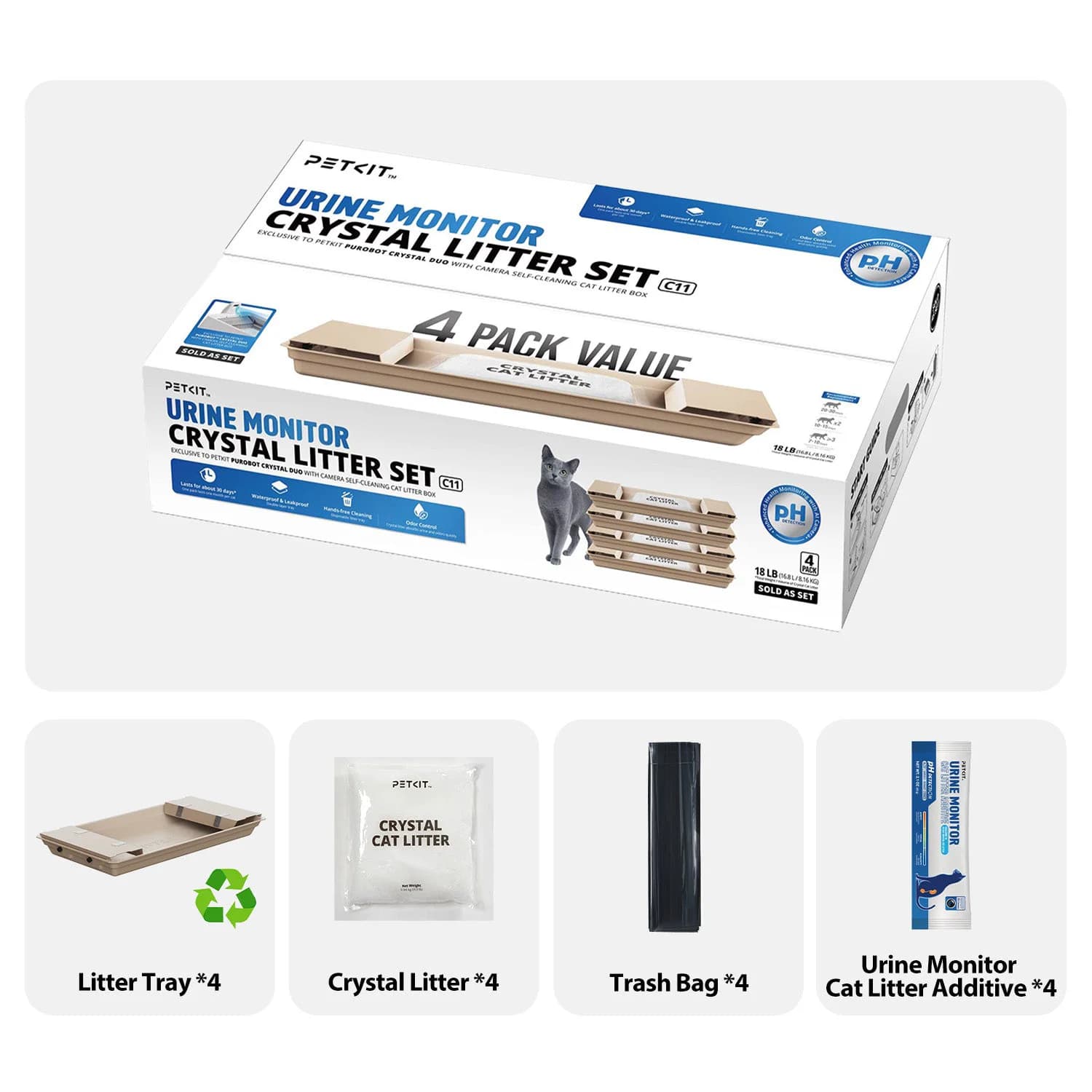 Urine Monitor Crystal Litter Set (pH Detection) - 4 Pack — product image 6