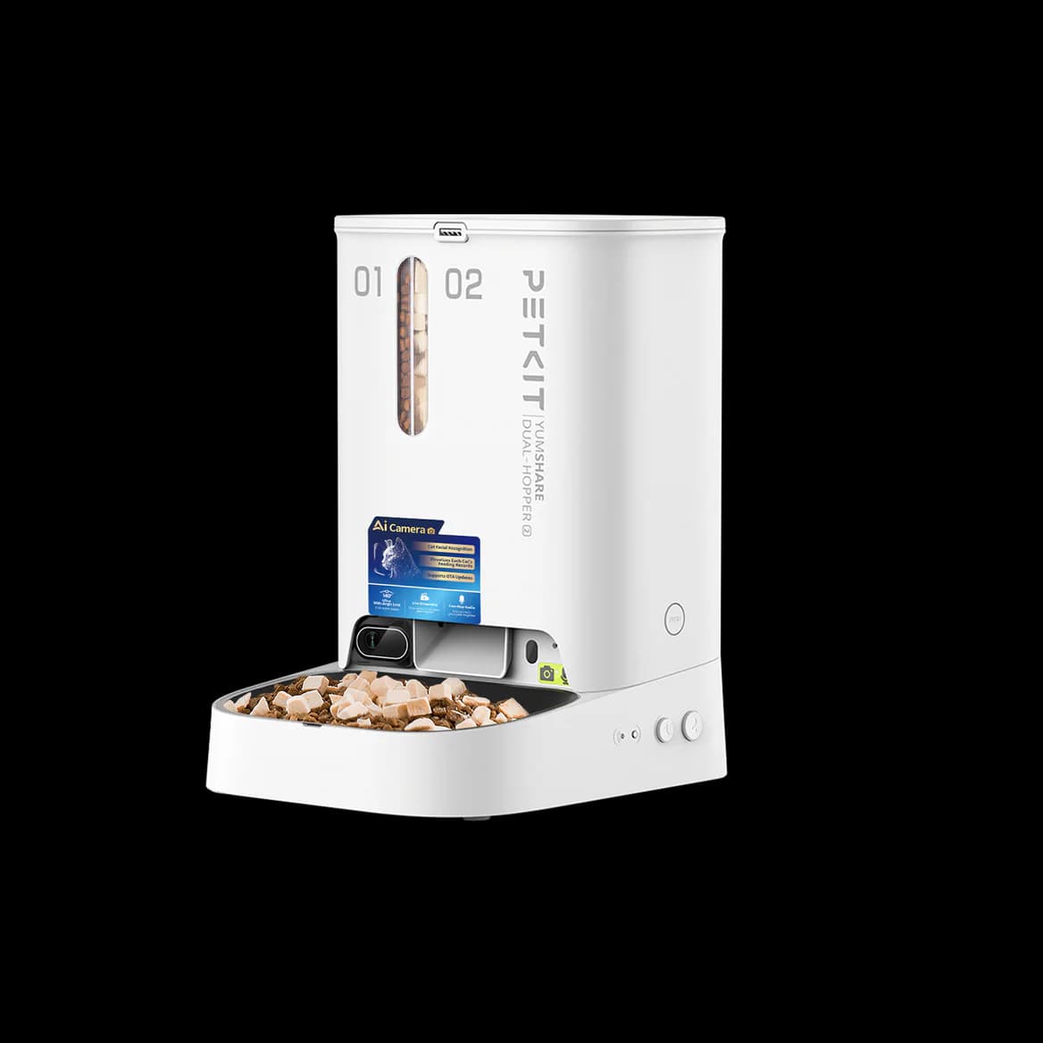 YumShare Dual-Hopper 2 pet smart feeder dimensions