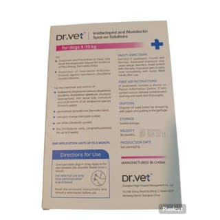 DR.VET Imidacloprid and Moxidectin Spot-on Solutions For Dogs 4-10 kg 1.0ml