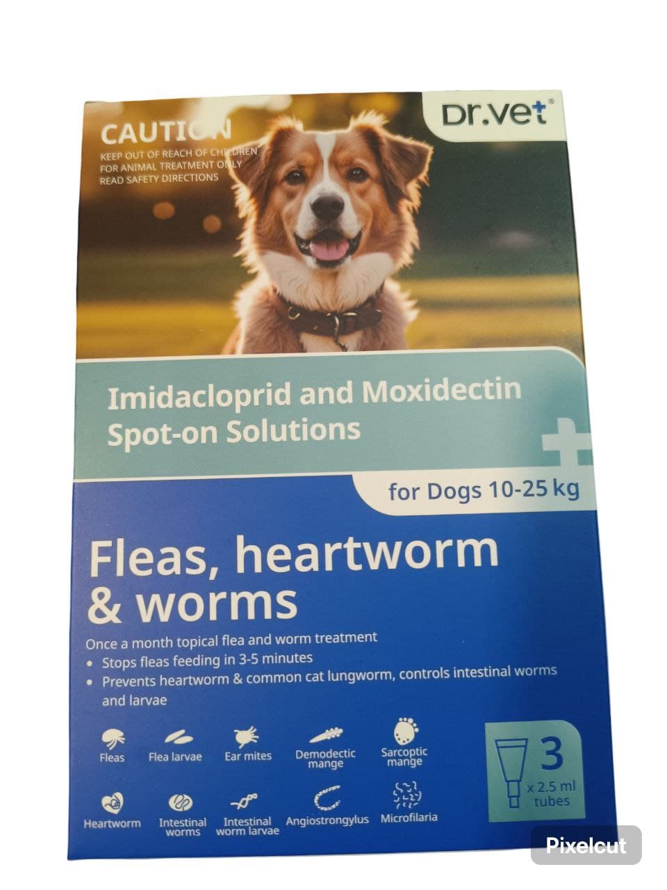 DR.VET Imidacloprid and Moxidectin Spot-on Solutions For Dogs 10-25kg 2.5ml