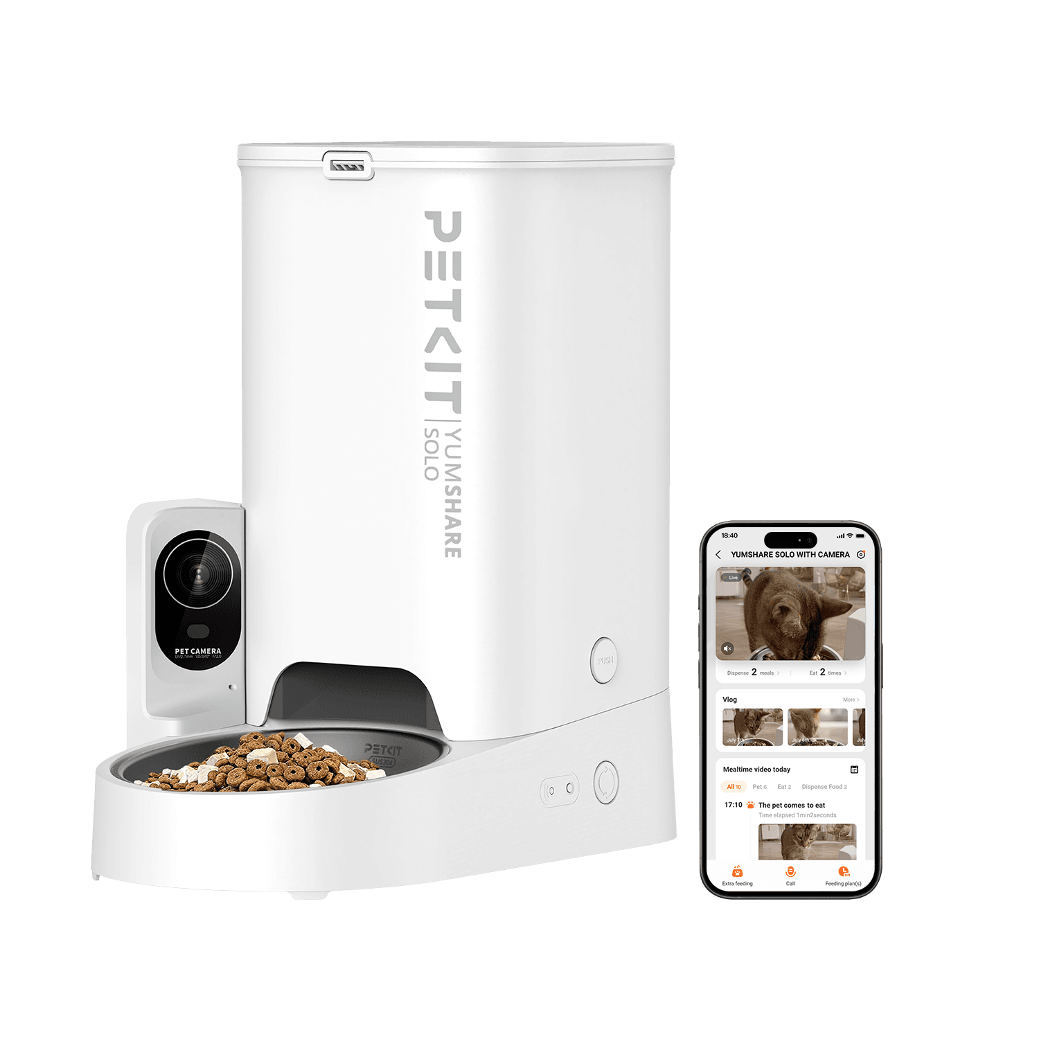 PETKIT Yumshare Solo with Camera Smart Pet Feeder Cat Feeder Dog Feeder
