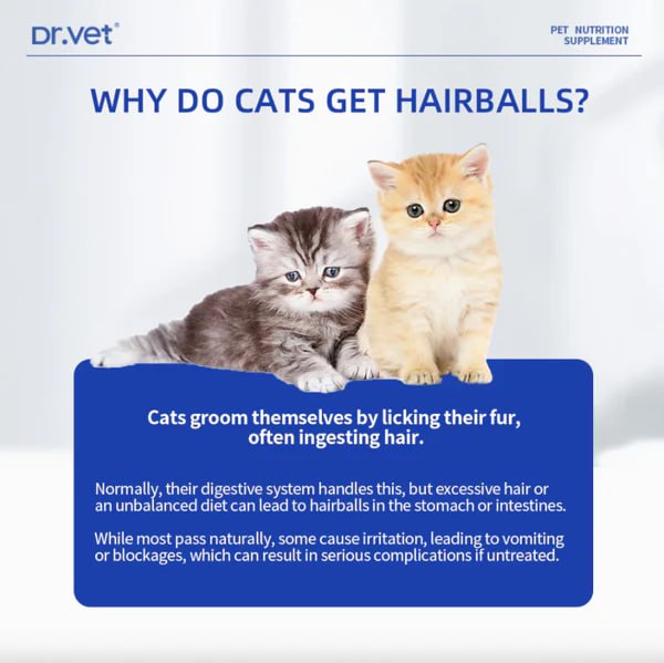 DR. VET Hairball Relief Tablets for Cats (180 Tablets)