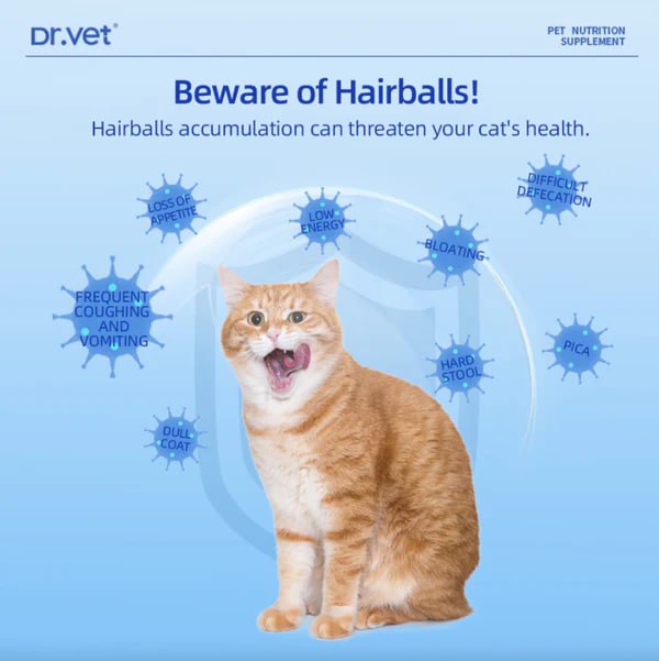 DR. VET Hairball Relief Tablets for Cats (180 Tablets)