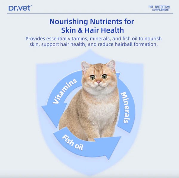 DR. VET Hairball Relief Tablets for Cats (180 Tablets)