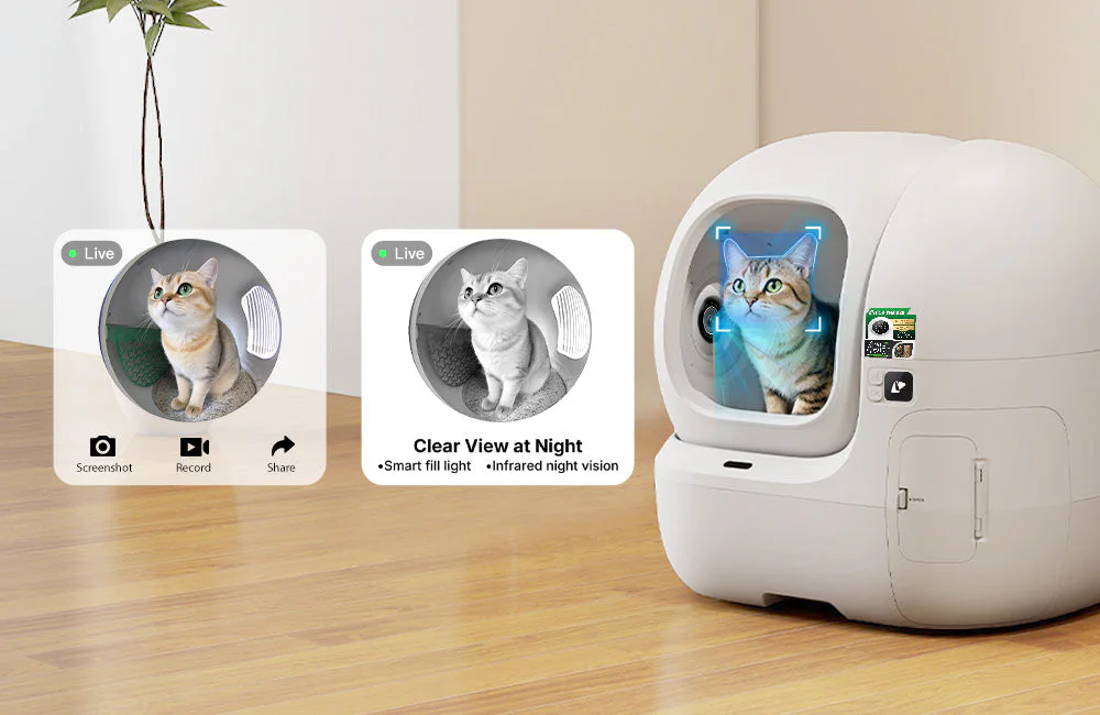 PUROBOT MAX PRO 2 AI-powered camera with live streaming interface for real-time monitoring