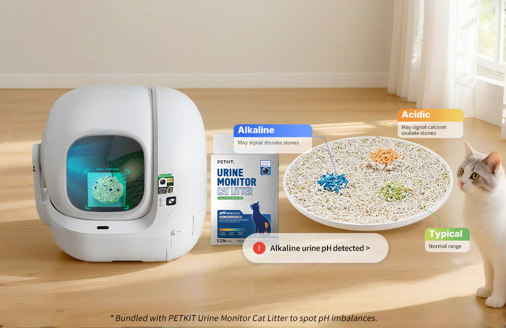 PUROBOT MAX PRO 2 health monitoring with litter clump analysis and urine pH detection